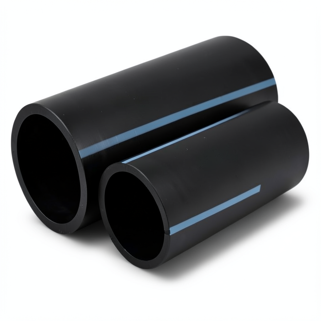 مواسير HDPE الوطني لشبكات المياه ضغط عالي 6 بار قطر 200 مم سمك 5.9 مم أسود
