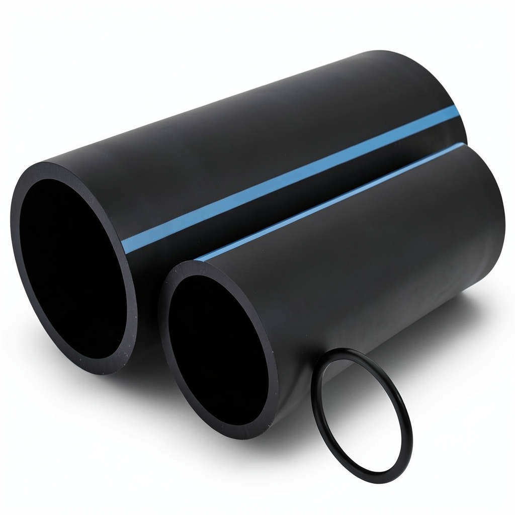 NPF HDPE Pipes Pressure 6 Bar Diameter 250 mm Thickness 7.3 mm Black