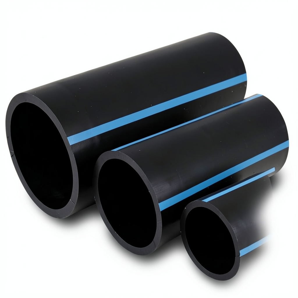 NPF HDPE Pipes Pressure 6 Bar Diameter 280 mm Thickness 8.2 mm Black