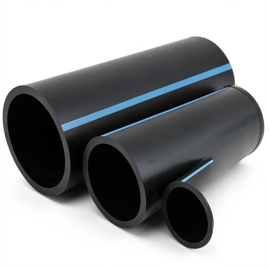 مواسير HDPE الوطني لشبكات المياه ضغط عالي 6 بار قطر 315 مم سمك 9.2 مم أسود