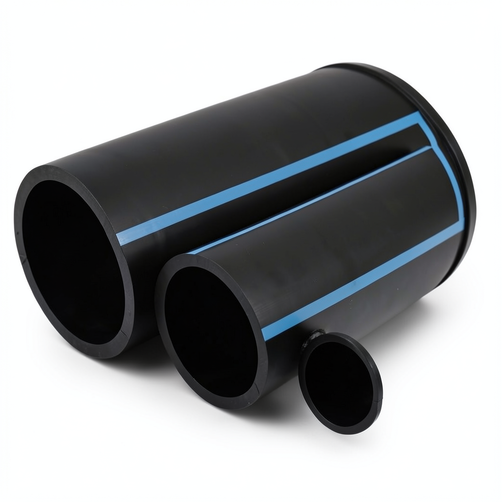 NPF HDPE Pipes High Pressure 6 Bar Diameter 450 mm Thickness 13.2 mm Black