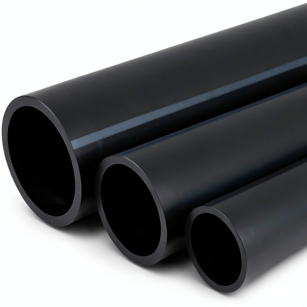 مواسير HDPE الوطني لشبكات المياه ضغط 6 بار قطر خارجي 630 مم سمك 18.4 مم أسود