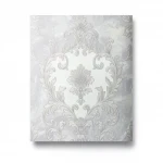 Italian classic wall Covering, size 10 m x 1.06 m, pale gray color, model 83603  