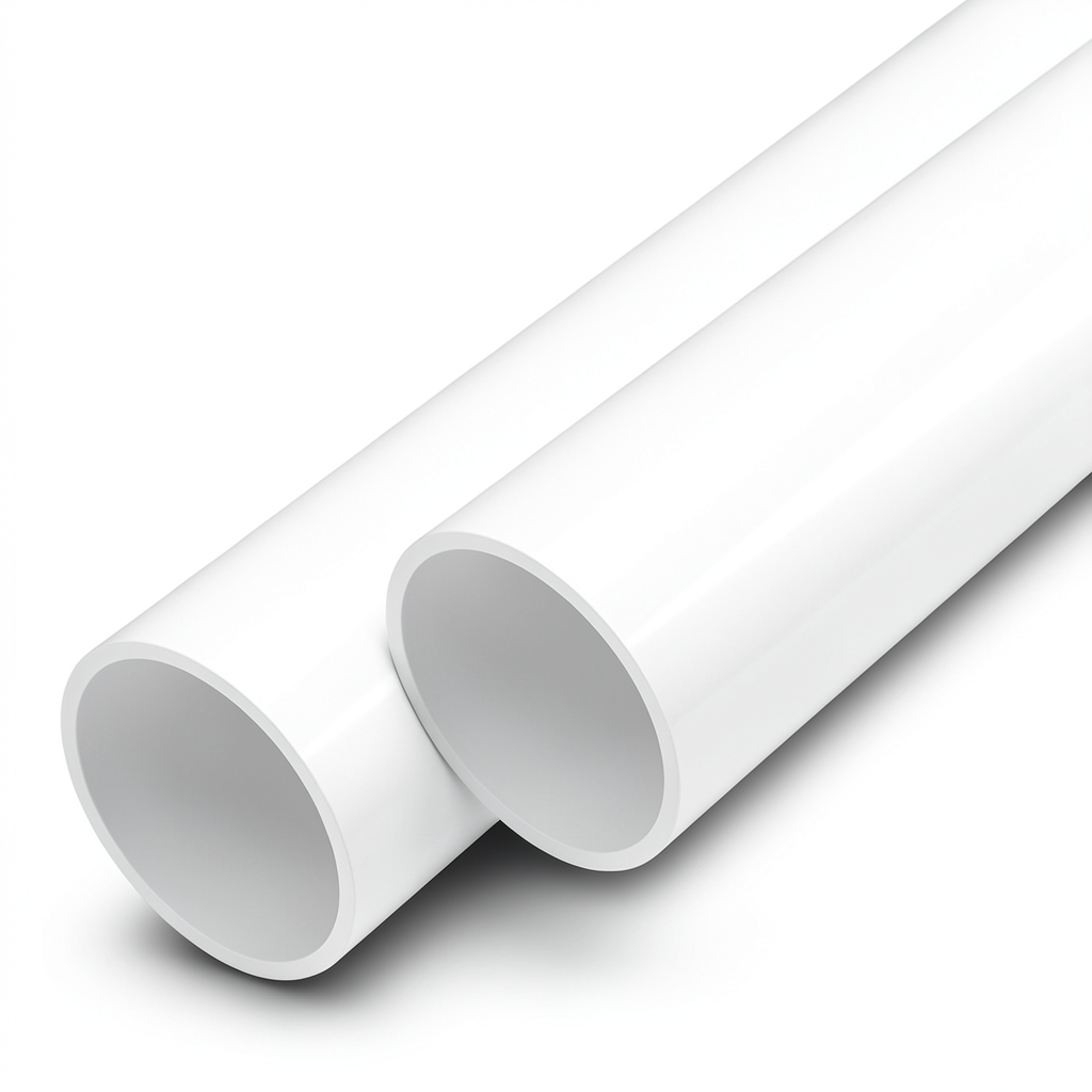 مواسير UPVC ضغط اسمي 12.5 بار قطر خارجي 200 مم سمك 9.6 مم لون أبيض