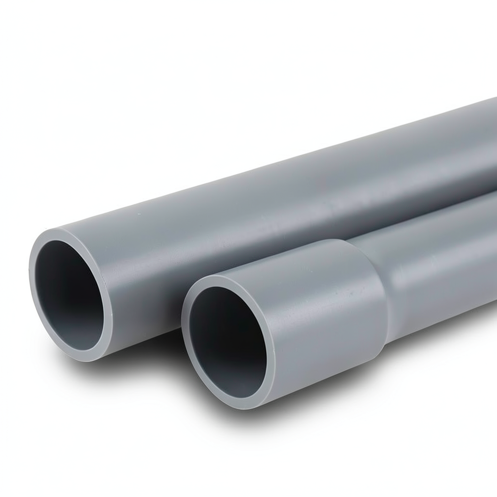 UPVC Pipes National Schedule 80 Size 8 Inch Thickness 12.70 mm Gray