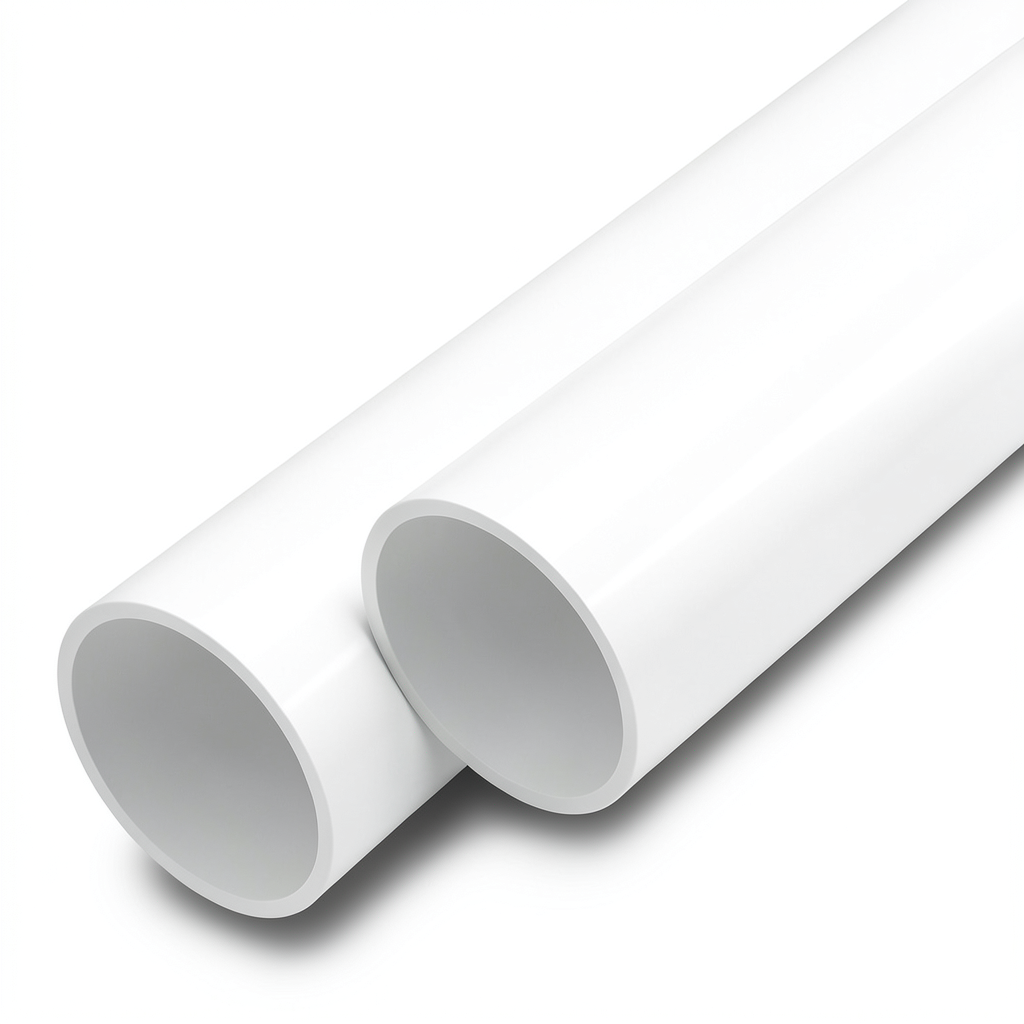 مواسير UPVC ضغط 12.5 بار قطر خارجي 90 مم سمك 5.4 مم لون أبيض