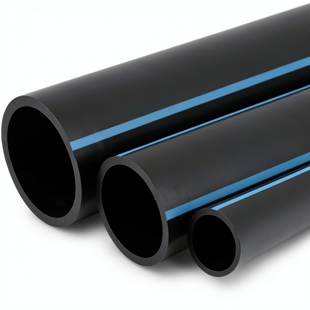 أنابيب HDPE الوطني ضغط 10 بار قطر خارجي 160 مم سمك 7.7 مم لون أسود