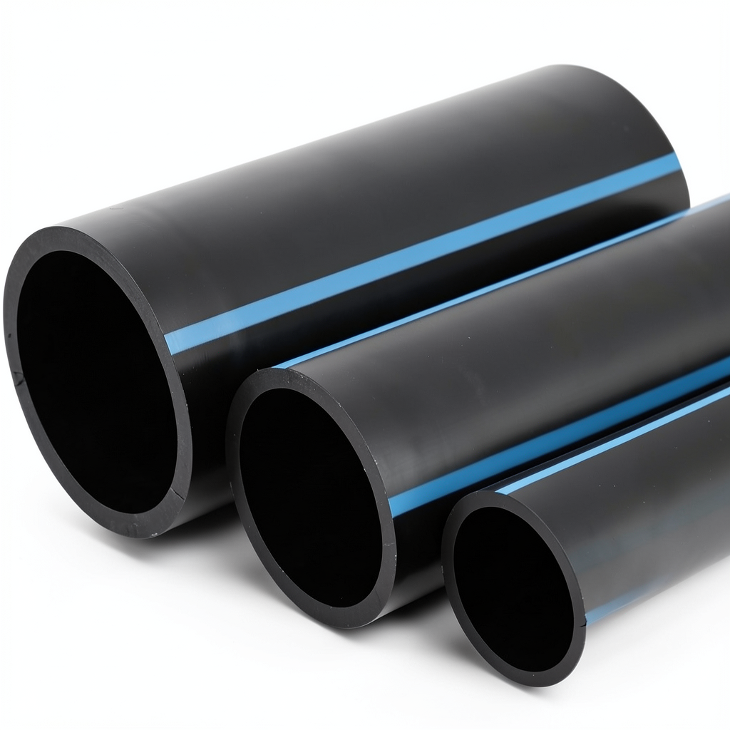 NPF HDPE Pipes Pressure 10 Bar Diameter 180 mm Thickness 8.6 mm Black