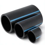 أنابيب HDPE الوطني ضغط 10 بار قطر خارجي 200 مم سمك 9.6 مم لون أسود