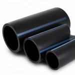 أنابيب HDPE الوطني ضغط 10 بار قطر خارجي 200 مم سمك 9.6 مم لون أسود