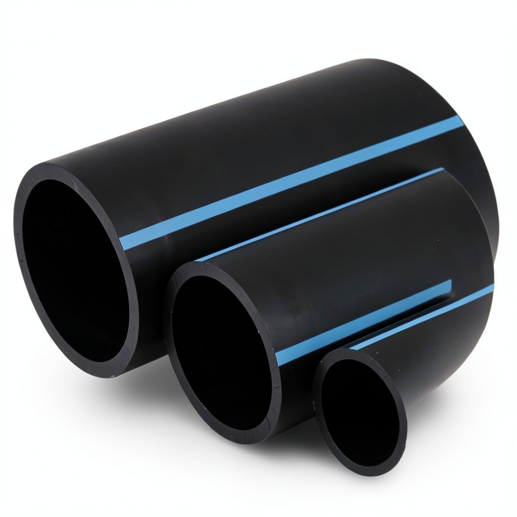 أنابيب HDPE الوطني للضغط العالي 10 بار، قطر خارجي 125 مم، سمك 6 مم، أسود