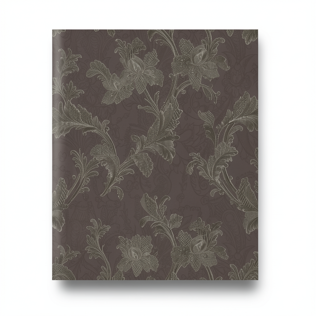 Floral Wall Decoration 10m x 0.73m Dark Brown Model 56811