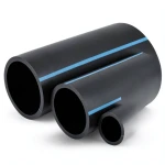 أنابيب HDPE الوطني ضغط 10 بار قطر خارجي 200 مم سمك 9.6 مم لون أسود