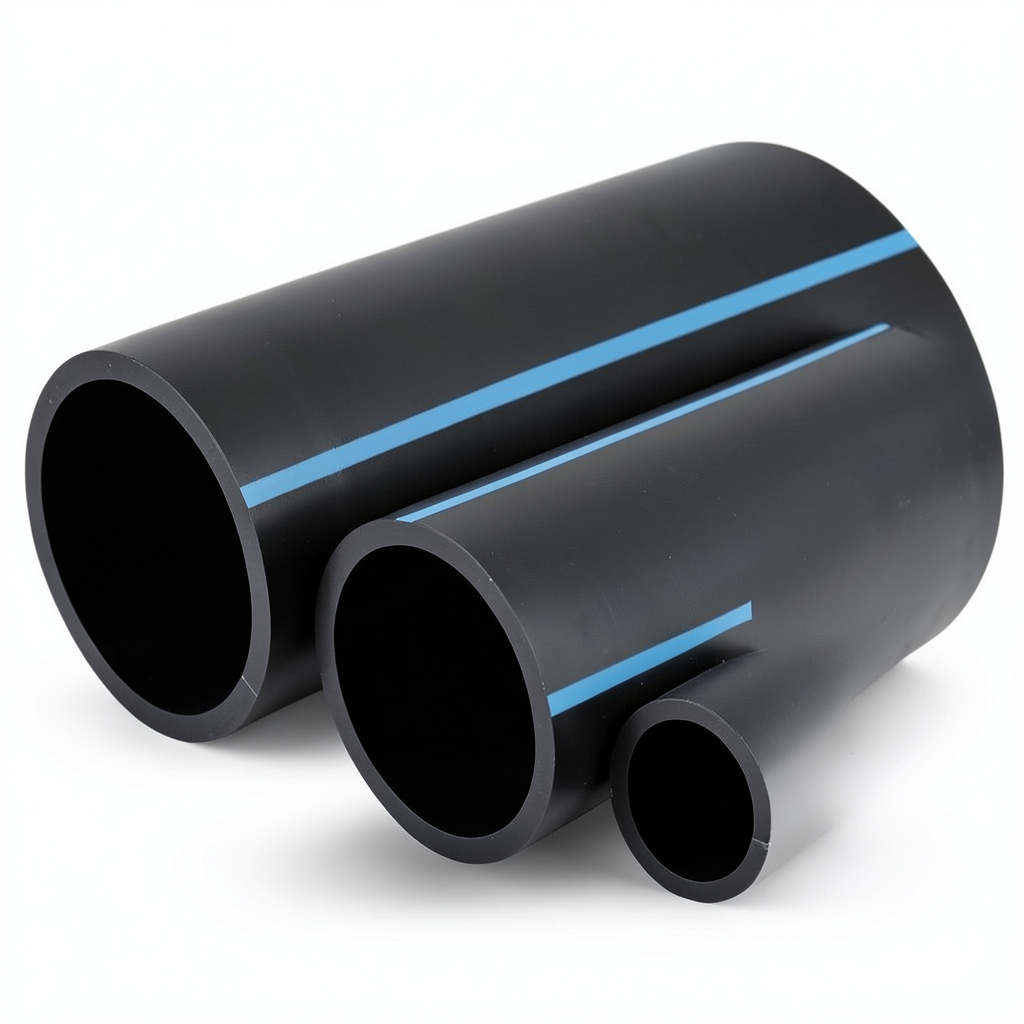 NPF HDPE Pipes Pressure 10 Bar Outside Diameter 200 mm Thickness 9.6 mm Black
