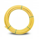 لفة أنابيب HDPE المنى ضغط 8 بار [PE 80] قطر خارجي 16 مم سمك 3 مم لون أصفر  