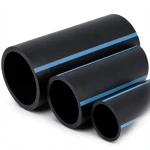 أنابيب HDPE الوطني 250 مم قطر خارجي، سمك 11.9 مم، ضغط 10 بار، لون أسود