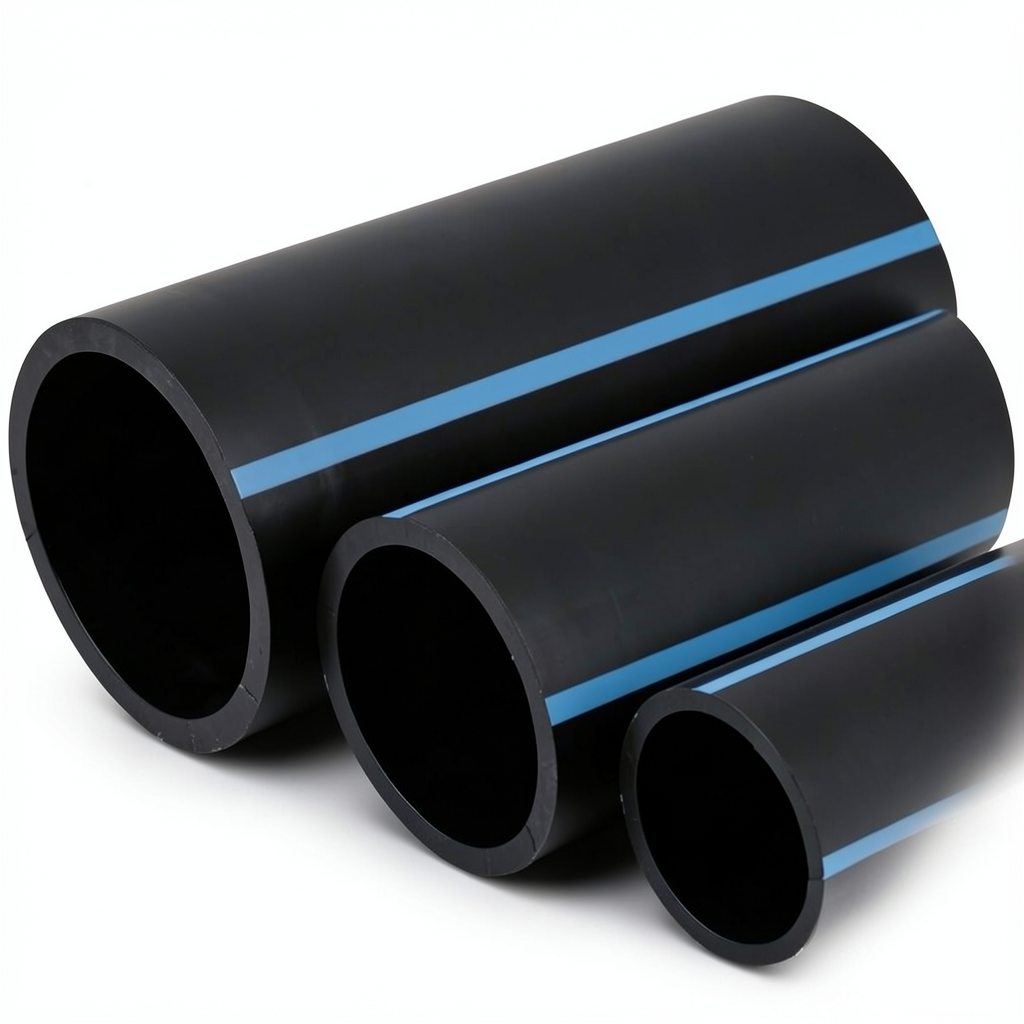 أنابيب HDPE الوطني 250 مم قطر خارجي، سمك 11.9 مم، ضغط 10 بار، لون أسود