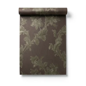 Floral Wall Decoration 10m x 0.73m Dark Brown Model 56811