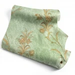  Wall decoration floral design, size 10 m x 1.06 m, green color, model 44418