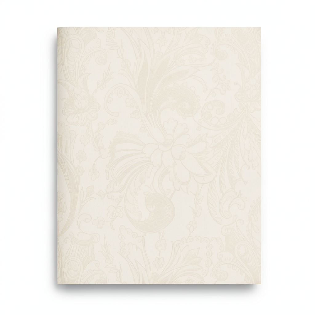 Italian Patterned Wallpaper 10m x 0.73m Light Beige, Model 56812