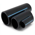 أنابيب HDPE الوطني ضغط 16 بار قطر خارجي 200 مم سمك 14.9 مم أسود