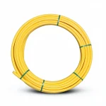لفة أنابيب HDPE المنى ضغط 8 بار [PE 80] قطر خارجي 140 مم سماكة 12.7 مم لون أصفر  