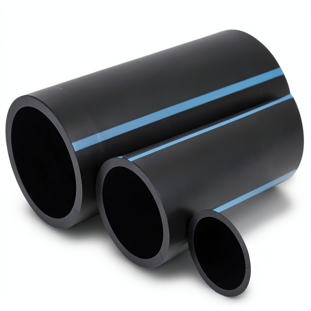 أنابيب HDPE الوطني للضغط العالي 10 بار، قطر 450 مم، سمك 21.5 مم، أسود