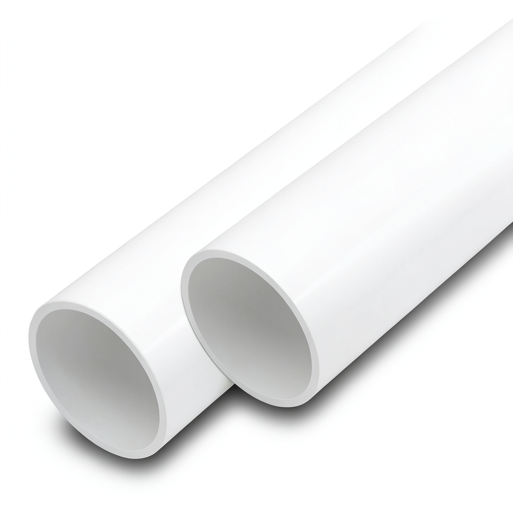 مواسير UPVC مقاس 4 إنش سمك 3.5 مم ضغط اسمي 8.6 بار لون أبيض