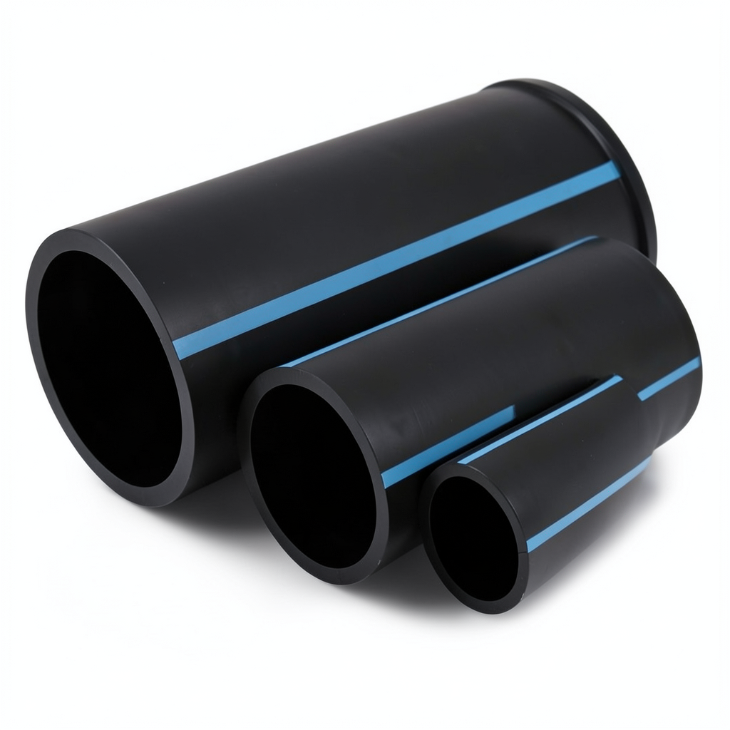 NPF HDPE Pipes for Water Networks Pressure 6 Bar Outside Diameter 110 mm Thickness 2.7 mm Black