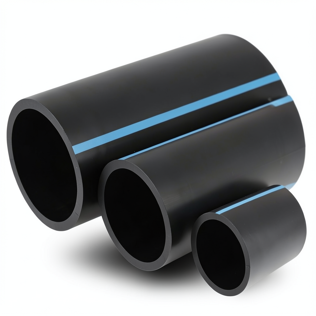 مواسير HDPE الوطني لشبكات المياه ضغط 6 بار قطر خارجي 140 مم سمك 3.5 مم لون اسود