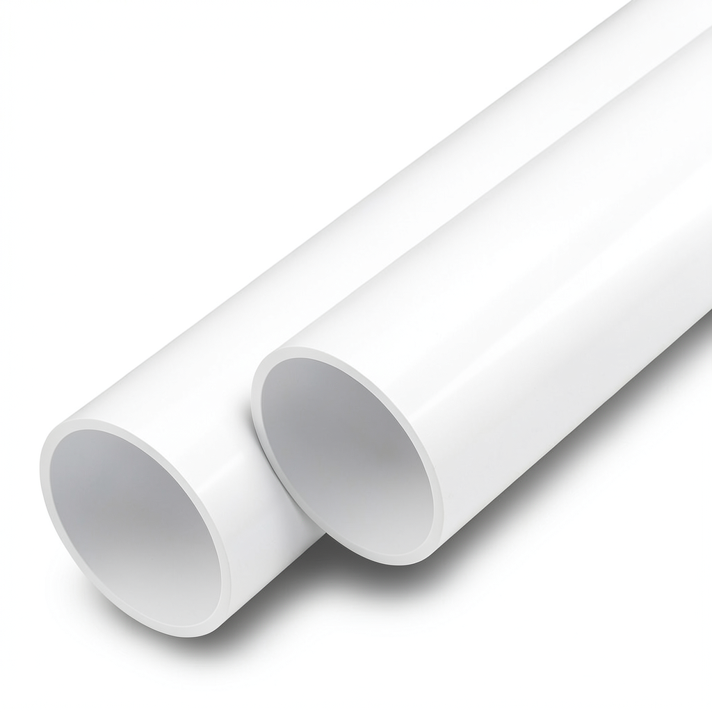 مواسير UPVC ضغط اسمي 8.6 بار مقاس 6 إنش سمك 5.2 مم لون أبيض
