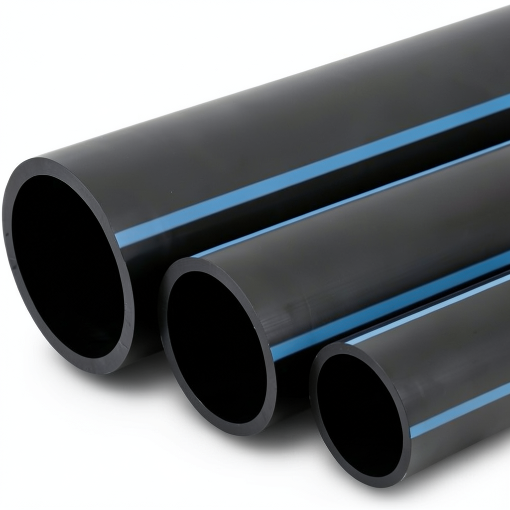 مواسير HDPE الوطني لشبكات المياه ضغط 6 بار قطر خارجي 160 مم سمك 4 مم لون أسود