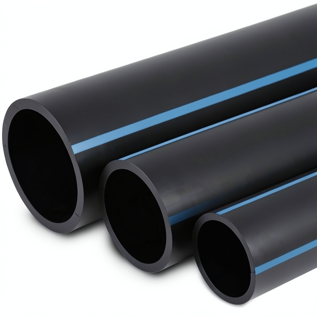 NPF HDPE Pipes Nominal Pressure 6 Bar Outside Diameter 200 mm Thickness 4.9 mm Black