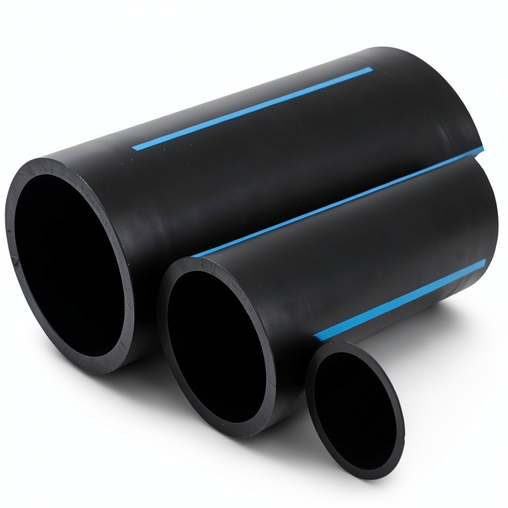 أنابيب HDPE لشبكات المياه ضغط 6 بار قطر خارجي 315 مم سمك 7.7 مم لون أسود