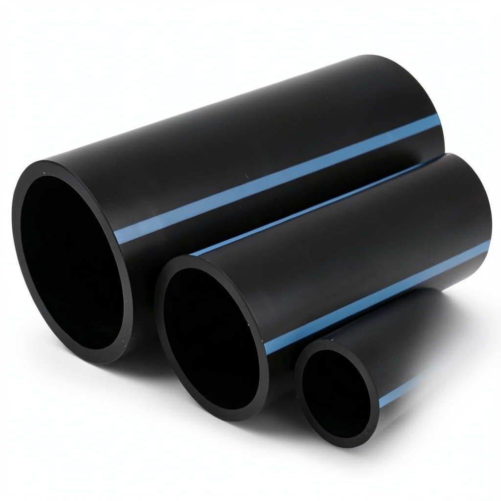 NPF HDPE Pipes Nominal Pressure 6 Bar Diameter 355 mm Thickness 8.7 mm Black