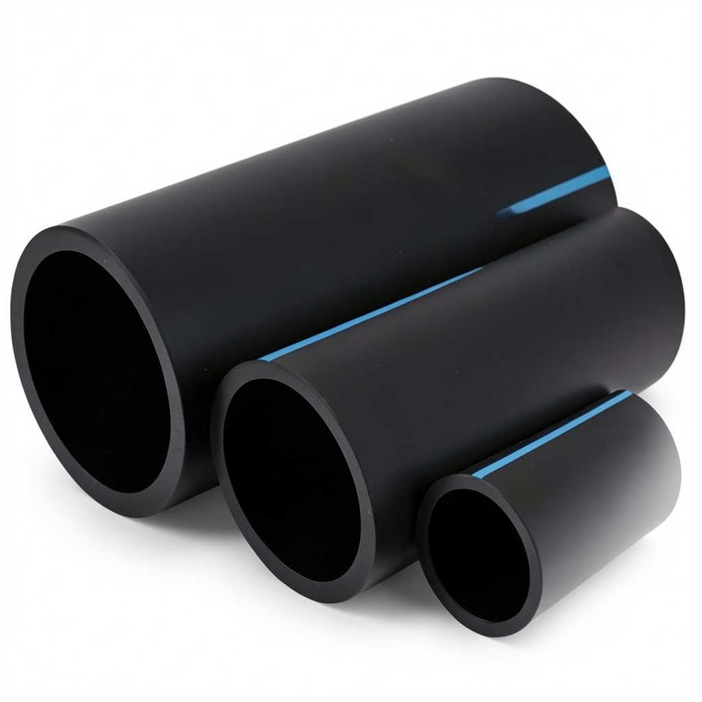 أنابيب HDPE الوطني ضغط 8 بار قطر خارجي 125 مم سمك 3.9 مم لون أسود