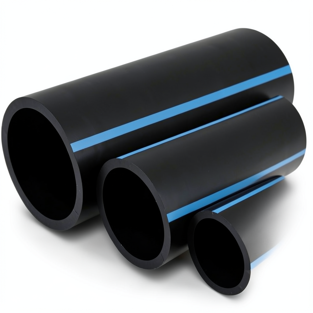 أنابيب HDPE الوطني ضغط 8 بار قطر خارجي 140 مم سمك 4.3 مم لون أسود