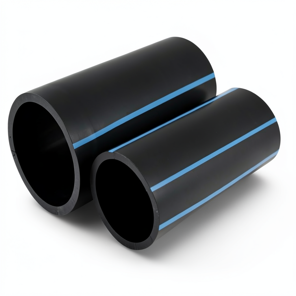 NPF HDPE Pipes Nominal Pressure 6 Bar Diameter 140 mm Thickness 3.5 mm Black