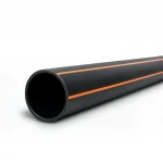 HDPE Polyethylene Pipe  PN 6 Bar [PE 100] OD 200 mm Thickness 11.4 mm Color Black with Orange Stripes | Almona Factory