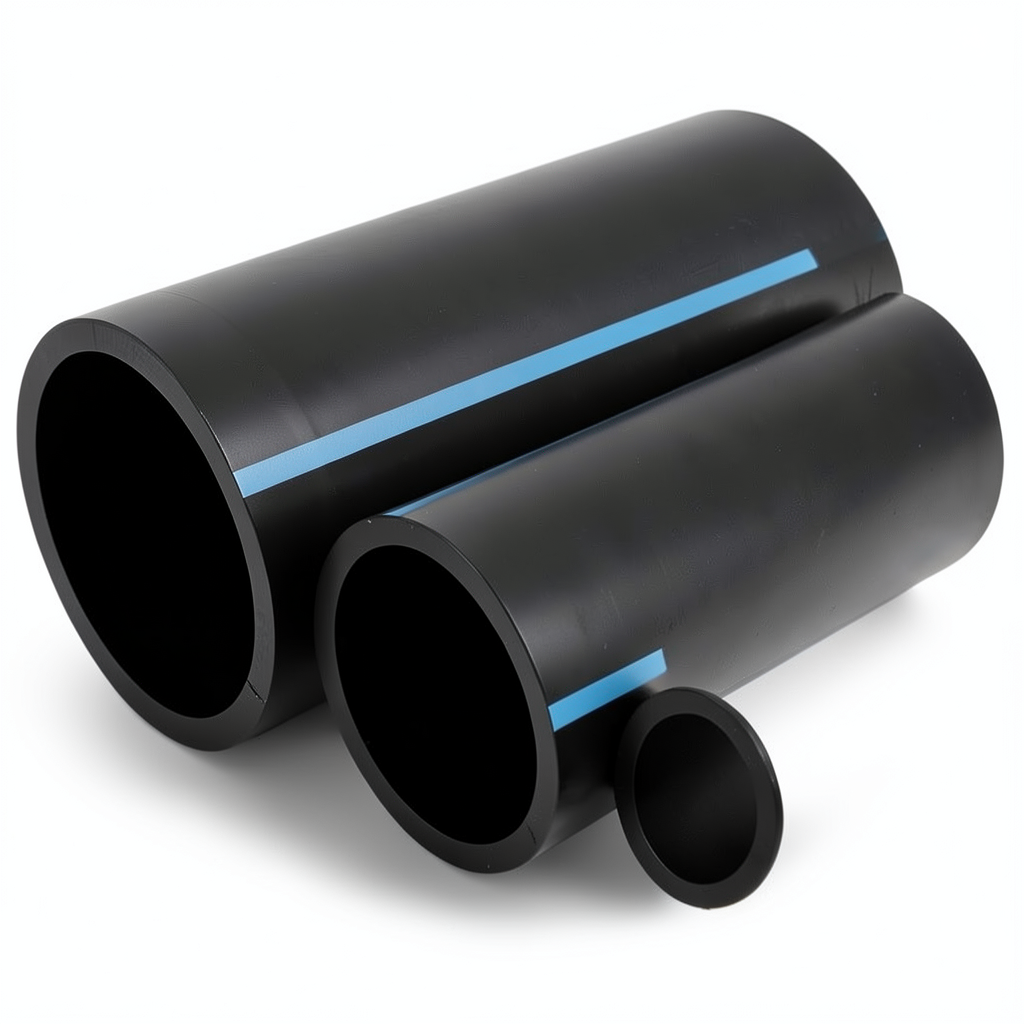 مواسير HDPE الوطني لشبكات المياه ضغط 6 بار قطر خارجي 160 مم سمك 4 مم لون أسود