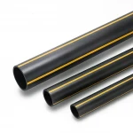 أنابيب بلاستيك HDPE ضغط  4.8 بار [PE 80] قطر خارجي 180 مم سماكة 10.3 مم لون اسود مع خط اصفر | مصنع المنى
