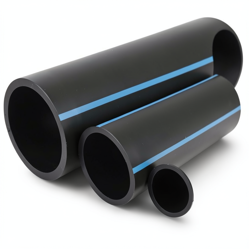 NPF HDPE Pipes Pressure 8 Bar Outside Diameter 125 mm Thickness 3.9 mm Black