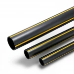 أنابيب HDPE ضغط  4.8 بار [PE 80] قطر خارجي 400 مم سمك 22.8 مم لون اسود مع خط اصفر | مصنع المنى