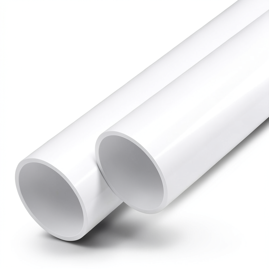 مواسير UPVC ضغط اسمي 13.8 بار مقاس 4 إنش سمك 5.4 مم لون أبيض