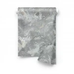Italian patterned wall Covering, size 10 m x 1.06 m, gray color, model 83663  