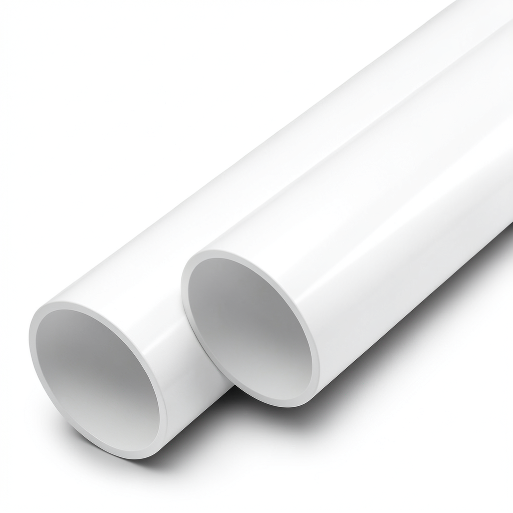 مواسير UPVC ضغط اسمي 17.2 بار مقاس 6 إنش سمك 9.9 مم لون أبيض