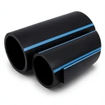 أنابيب HDPE الوطني لشبكات المياه ضغط 8 بار قطر خارجي 160 مم سمك 4.9 مم لون أسود