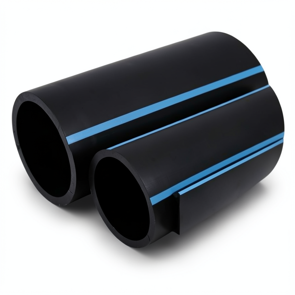 أنابيب HDPE الوطني لشبكات المياه ضغط 8 بار قطر خارجي 160 مم سمك 4.9 مم لون أسود