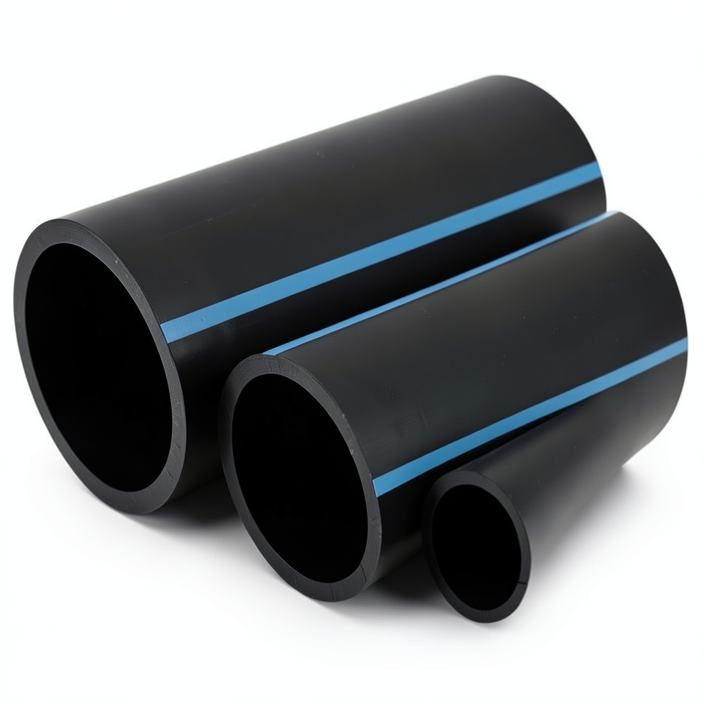 أنابيب HDPE الوطني لشبكات المياه ضغط 8 بار قطر خارجي 180 مم سمك 5.5 مم لون أسود