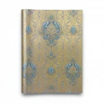 Italian Wallpaper Gold With Blue Color Classic Design, Size 10mx1.06m, Model RC19009